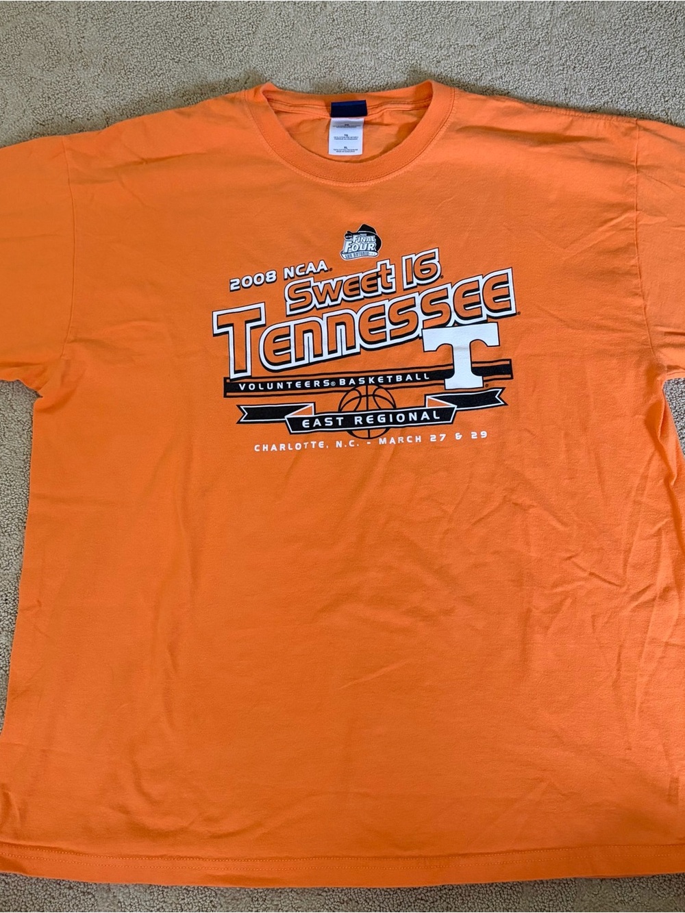 Tennessee Volunteers 2008 Sweet 16 Orange Short Sleeve T-Shirt